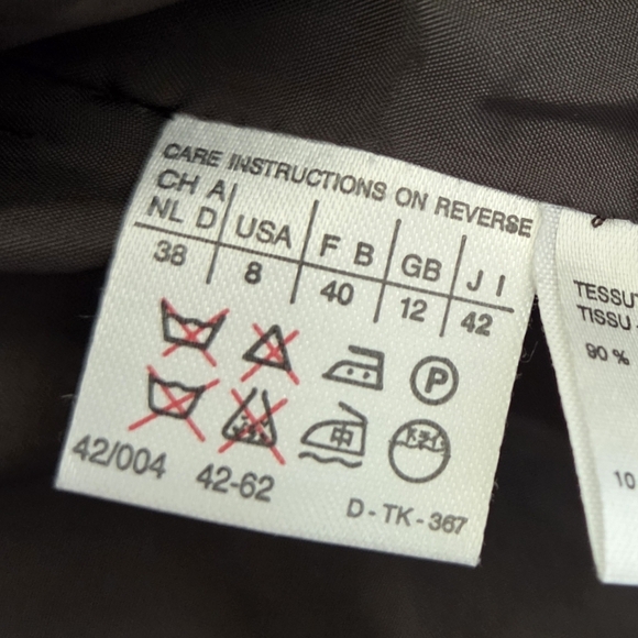 Max Mara | Virgin Wool Herringbone Tweed Single Button Blazer Size US 8 - Picture 4 of 6